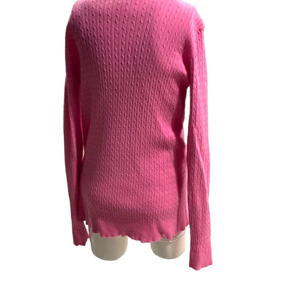 Lilly Pulitzer cable knit pink cardigan women’s size medium - Picture 3 of 6